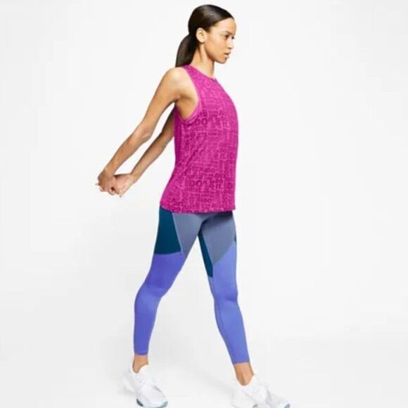 ✨NIKE✨ Nike Pro 'Just Do It' Burnout Tank - [Medium, Pink] - Picture 2 of 12